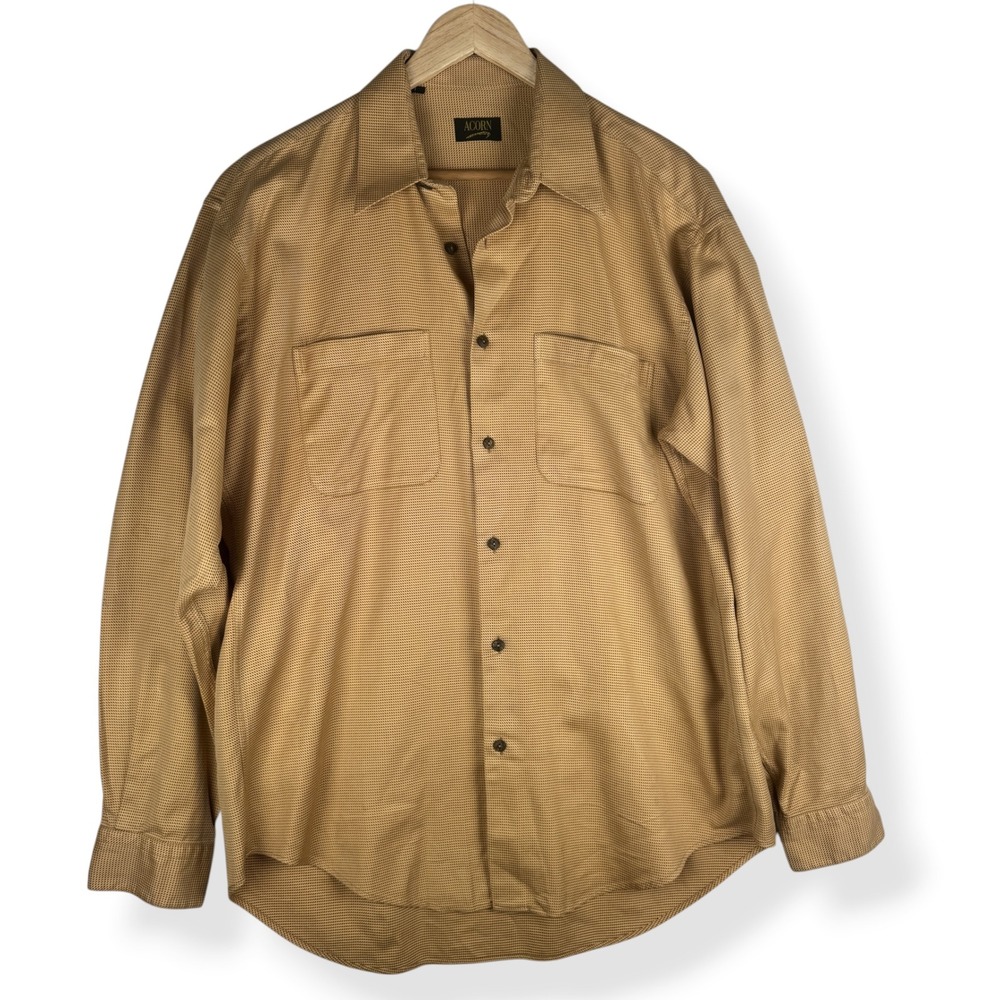 Acorn Cotton Button Up Shirt Mens Size Large Quiet Luxury Preppy‎ Made in Italy